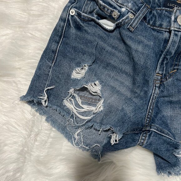 LUCKY BRAND Denim ripped shorts SIZE 0/25 - Picture 2 of 9